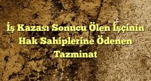 Kazası Sonucu Ölen İşçinin Hak Sahiplerine Ödenen Tazminat